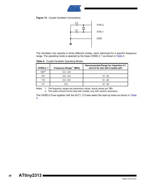 ATtiny2313 Datasheet - DCE FEL ČVUT v Praze