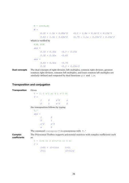 The Polynomial Toolbox for MATLAB - DCE FEL ČVUT v Praze