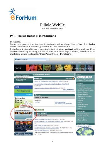 Pillole WebEx - ISIS Facchinetti