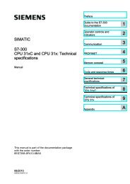 CPU 31xC and CPU 31x: Technical specifications - DCE FEL ČVUT ...