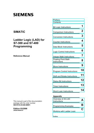 Ladder Logic (LAD) for S7-300 and S7-400 Programming