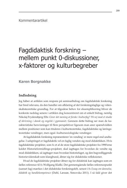 Sammenlignende fagdidaktik 2 - Institut for Uddannelse og ...