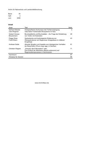 Hydraulische und hydrologische Erklärung von Ökotopstrukturen am ...