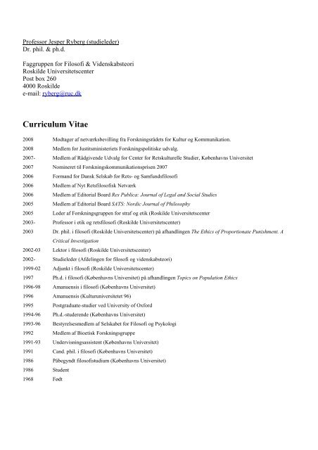 Studieordning for Filosofi og Videnskabsteori - ACE Denmark