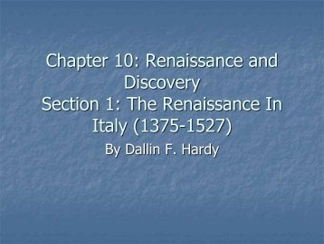 The Renaissance In Italy (1375-1527)