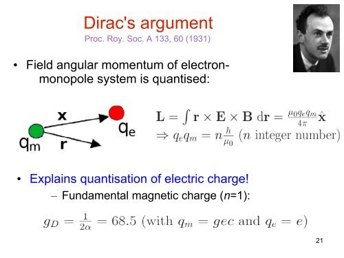 Magnetic monopoles at the LHC and in the Cosmos - Rencontres de ...