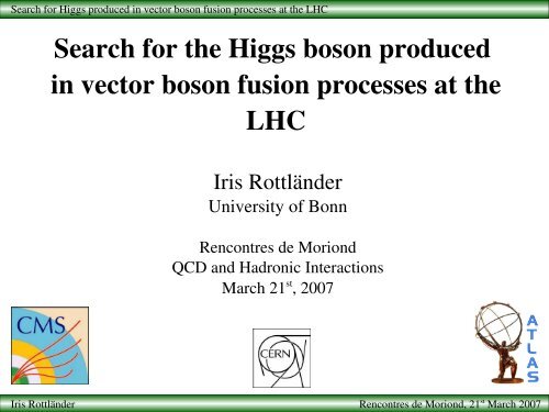 Search for the Higgs boson produced in vector boson fusion ...