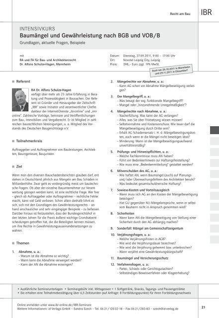 2. Halbjahr 2011 ibr-online