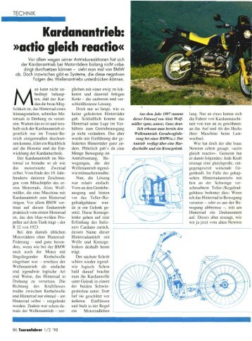 Kardanantrieb: »actio gleich reactio« - Mormon Bikers