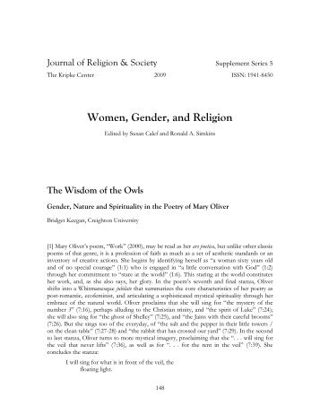 Women, Gender, and Religion - Creighton University