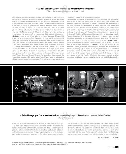 Magazine professionnel cinéma & TV - Kodak
