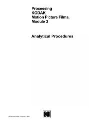 Processing kodak motion picture films, module 3 analytical procedures