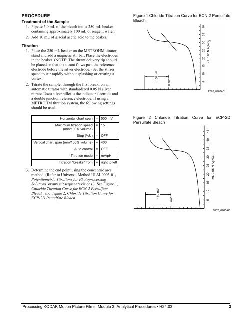 Processing kodak motion picture films, module 3 analytical procedures