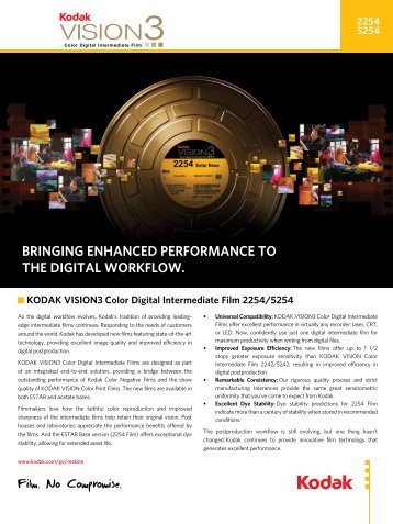 bringing enhanced performance to the digital workflow. - Kodak
