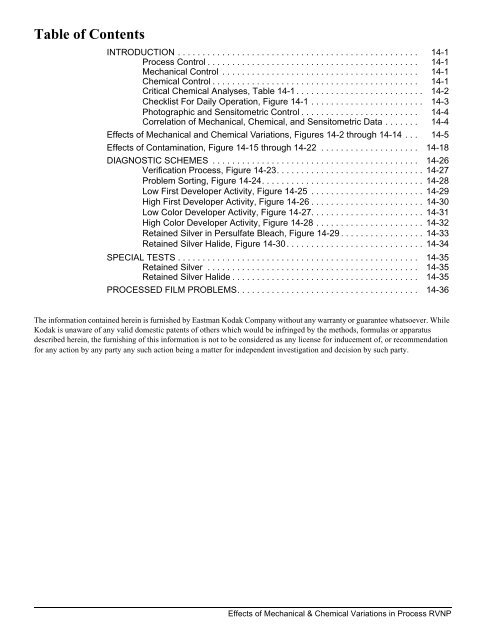 Effects of Mechanical and Chemical Variations in Process ... - Kodak