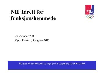 NIF Idrett for funksjonshemmede - Norges Skiforbund