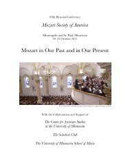 Fifth Biennial Conference - Mozart Society of America