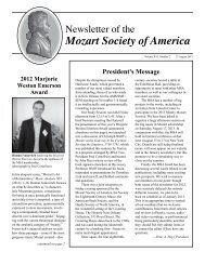 August 2012 - Mozart Society of America