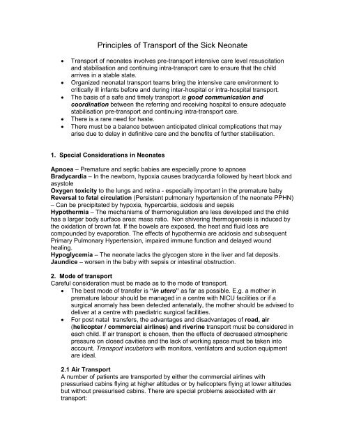 Contents Chapter Topic Page Neonatology Respiratory Cardiology