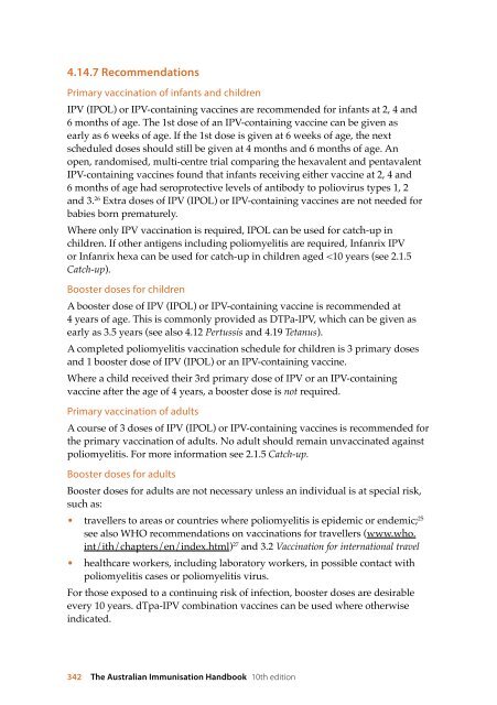 The Australian Immunisation Handbook 10th Edition 2013