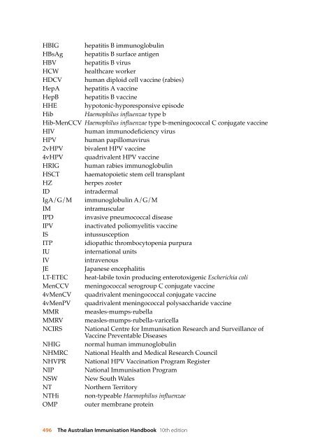 The Australian Immunisation Handbook 10th Edition 2013