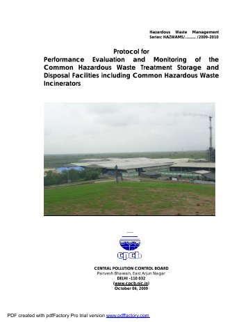 Protocol for CHWTSDF - Maharashtra Pollution Control Board