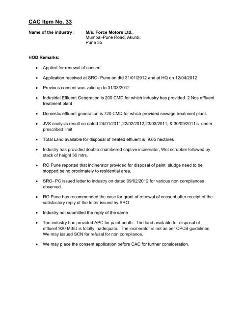 List of Cases to be submitted before 2nd Consent Appraisal ...