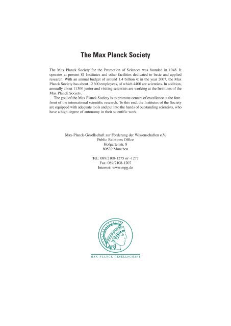 Max Planck Institute for Astronomy - Annual Report 2007