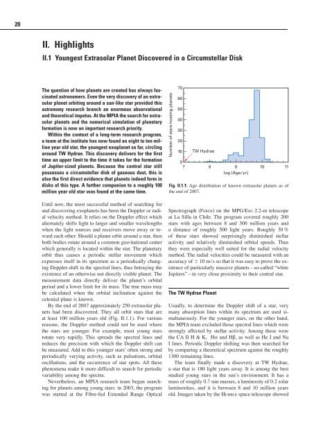 Max Planck Institute for Astronomy - Annual Report 2007