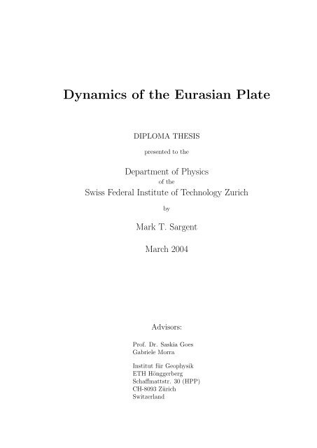 Dynamics of the Eurasian Plate