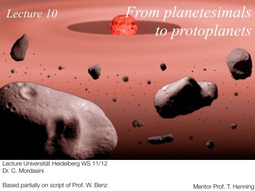 L10 From Planetesimals to protoplanets