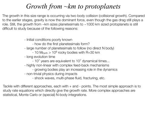 L10 From Planetesimals to protoplanets