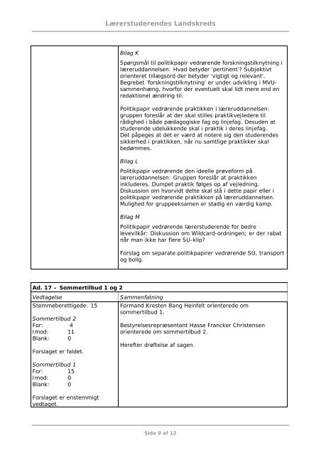 Referat - Lærerstuderendes Landskreds