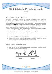 13. Sächsische Physikolympiade