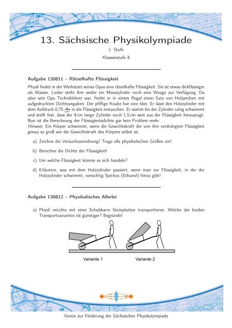 13. Sächsische Physikolympiade