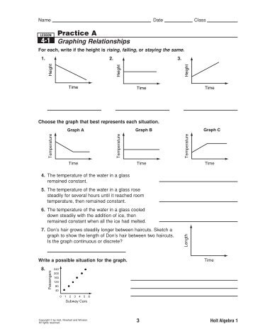 Interpreting graphs worksheet answers