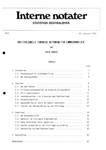 Institusjonelle forholds betydning for lønnsdannelsen - Statistisk ...