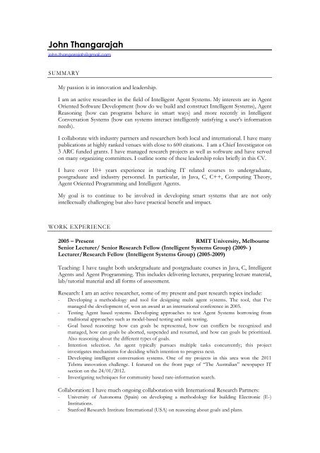 Resume (PDF) - RMIT University