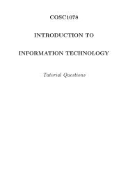 COSC1078 INTRODUCTION TO INFORMATION ... - RMIT University