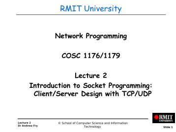 TCP Sockets - RMIT University