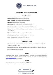 MSC PREZIOSA PRESSEMAPPE