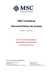 MSC Croisières Documentation de presse