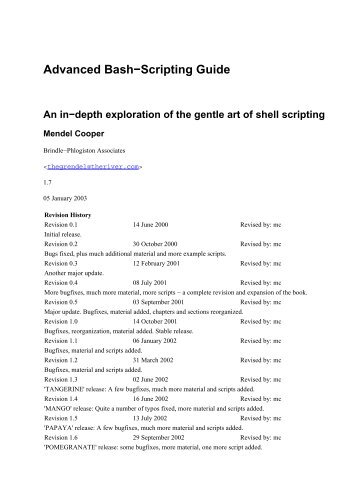 Advanced Bash-Scripting Guide - Computing Systems Laboratory