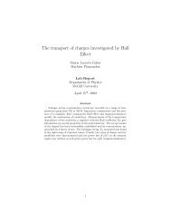 The transport of charges investigated by Hall Effect - MSDL - McGill ...