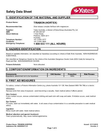 triabon (hortex) - MSDS