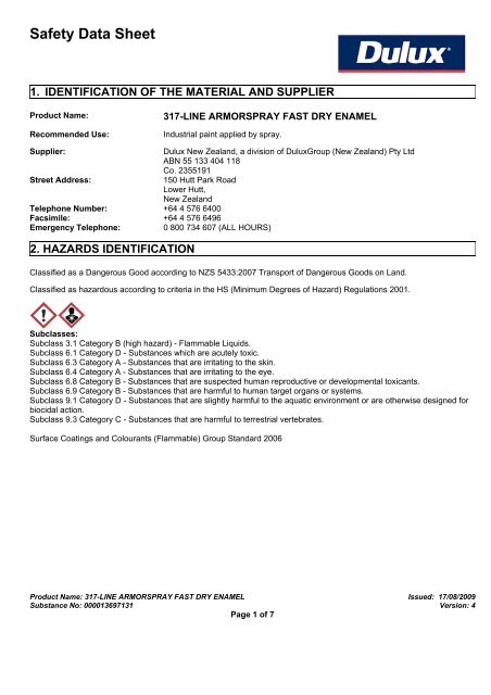 Armorspray Fast Dry Enamel MSDS armorspray-fast-dry-enamel-msds