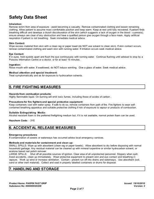 parfix fast grip - MSDS