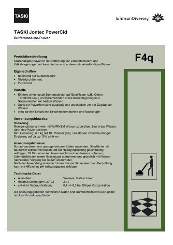 F4q TASKI Jontec PowerCid - Diversey