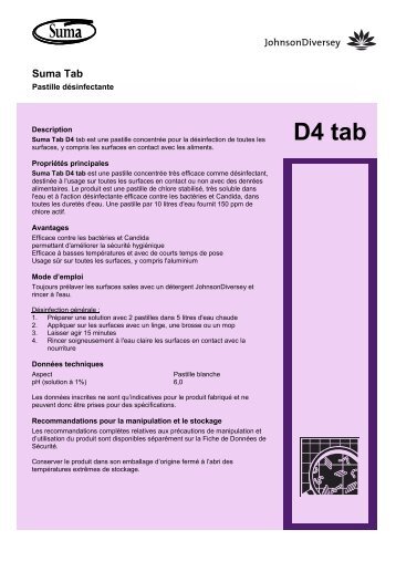 D4 tab - Diversey