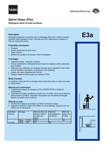 E3a Sprint Glass JFlex - Diversey